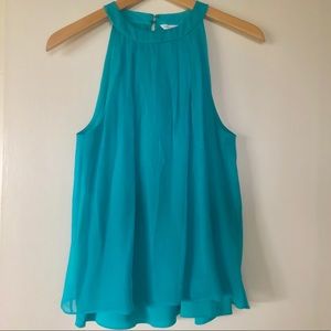 DVF cute top 100% silk- teal colored- size 4
